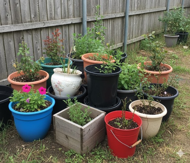 ごちゃごちゃして見える植木鉢の配置