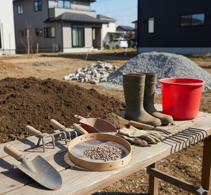 細かい小石の除去に便利な道具
