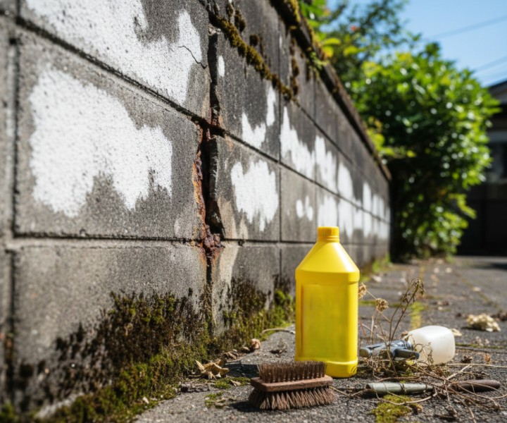 ブロック塀にキッチンハイターを使う危険性