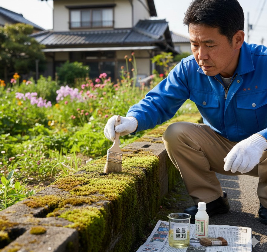 ブロック塀のコケに効く除草剤の種類