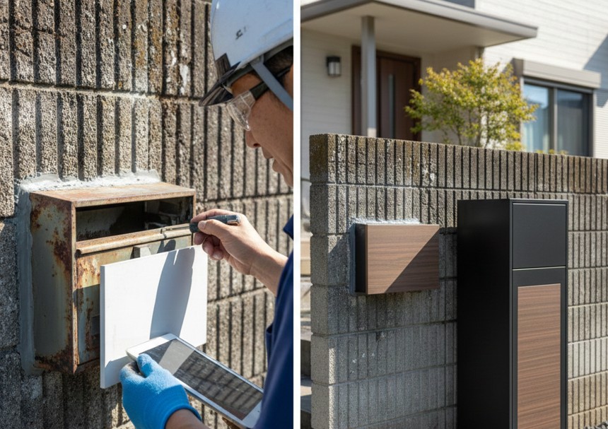 ブロック塀の埋め込みポスト交換にかかる費用と工法