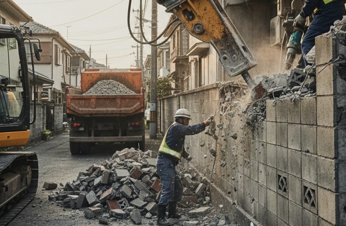 ブロック塀の解体費用の目安