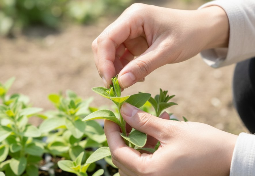 一年草を低く保つ摘心のコツ