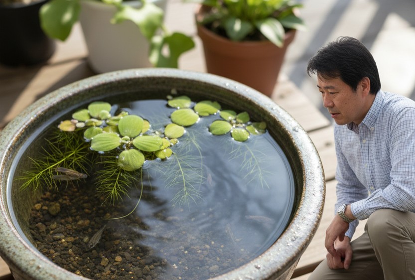 代替案としての睡蓮鉢ビオトープ
