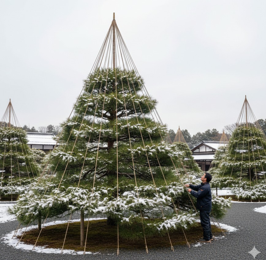 冬の雪吊りや寒冷地での維持管理にかかるコスト