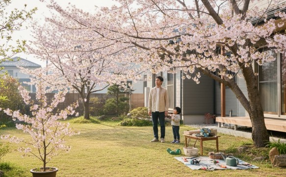 庭に桜はダメって本当？デメリットと対策、狭い庭でも育つ品種と管理法