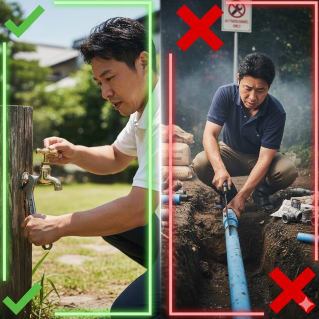 庭に水道をDIYする前に知るべき法律