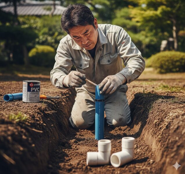 庭に水道をDIYする本格的な手順