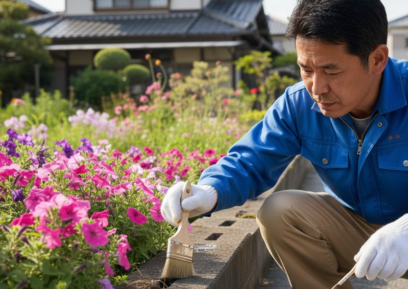 液剤を刷毛で塗る効果的な散布テクニック
