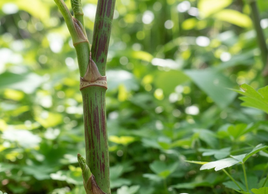 虎の模様を持つ植物、イタドリ