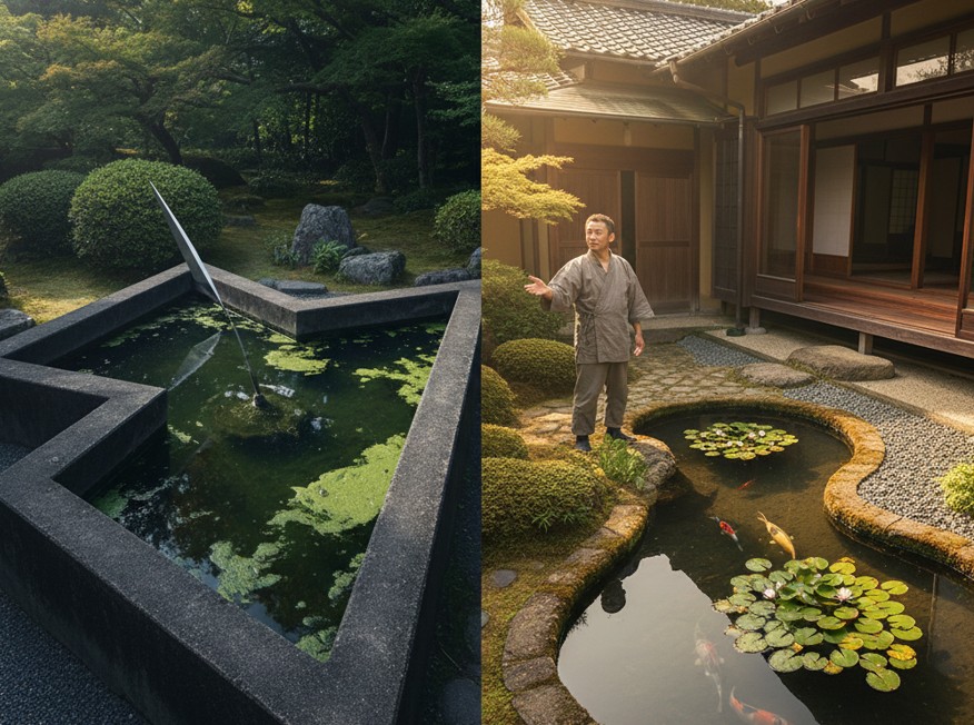 運気を下げる凶相の池の形とは