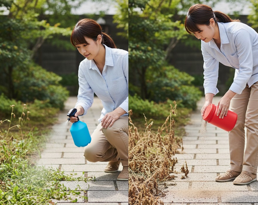 除草剤の液体と粒剤を使い分けるポイント