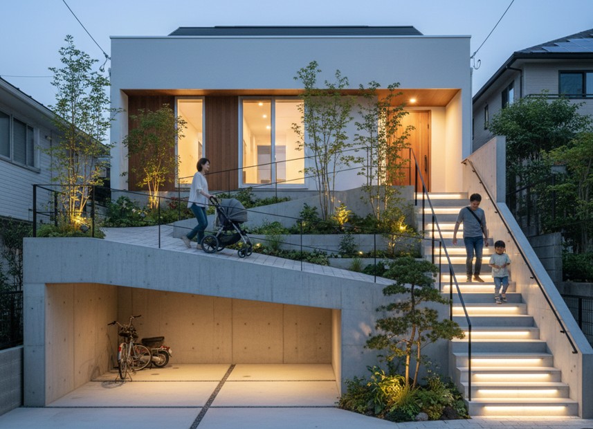 スロープは勾配と距離の計算が必要