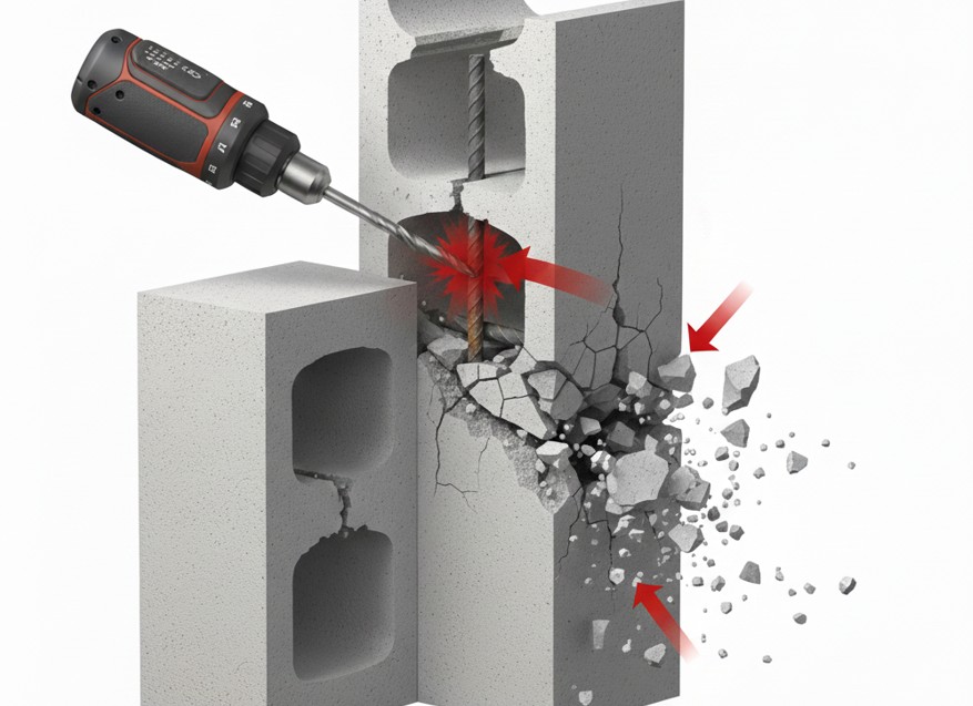 ドリルを使わず穴開けない固定テクニック