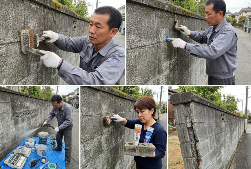 ブロック塀の修理はホームセンターで可能？DIYの判断基準と費用を解説