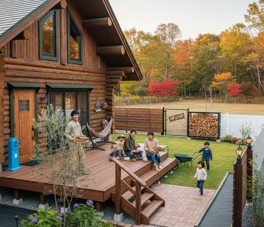 ログハウスの庭をおしゃれに！外構デザインとDIYの成功法則