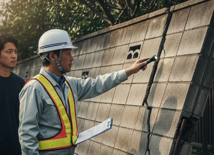 倒壊リスクのある塀への施工可否と安全確認