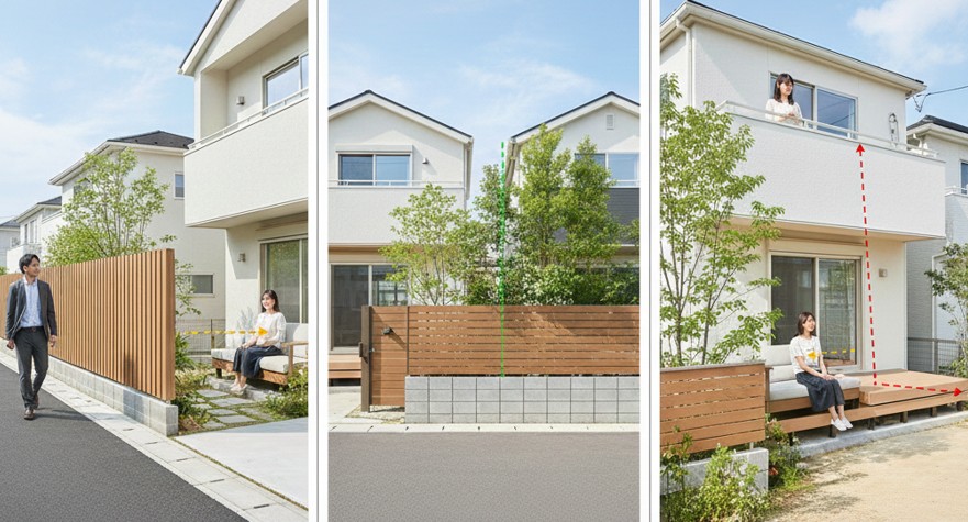 南側の目隠しフェンスの最適な高さ