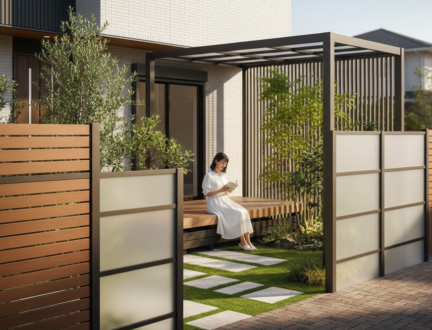 南向き外構の目隠しで叶える快適空間