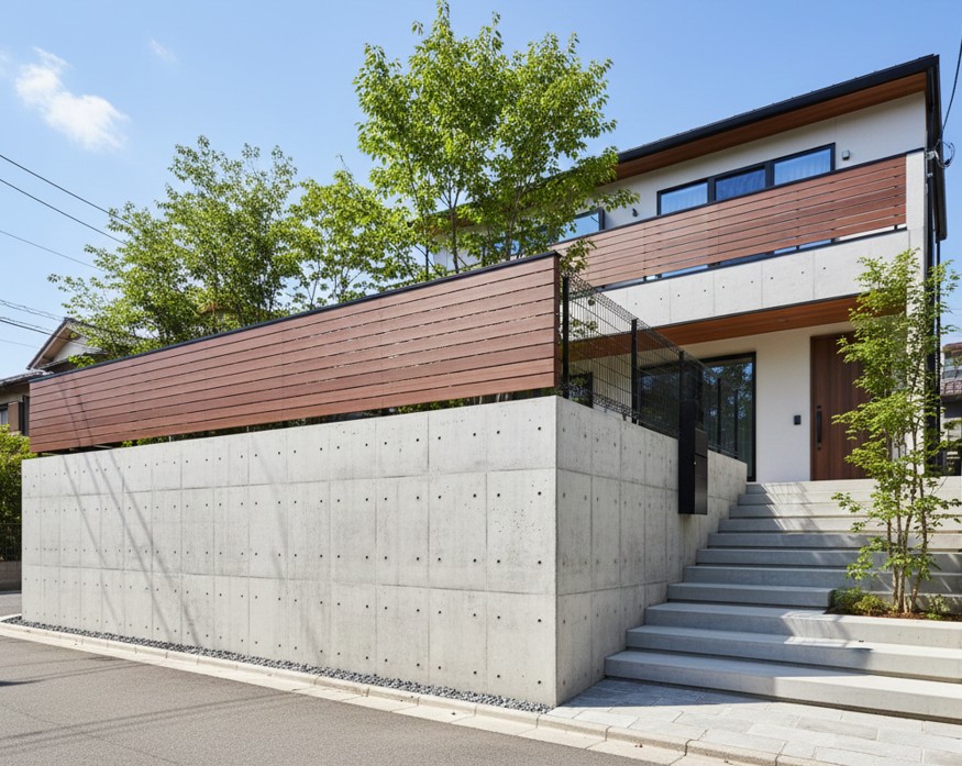 基礎が高い家での目隠しフェンス選び