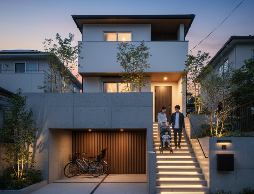 基礎が高い家の外構で後悔しない方法！費用と階段デザインの成功法則