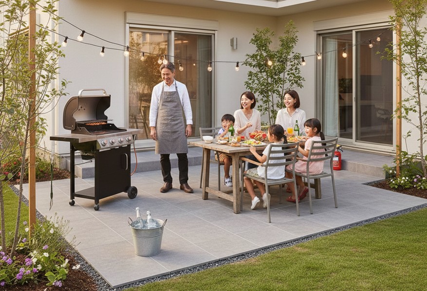 庭でバーベキューができる家で豊かな休日を