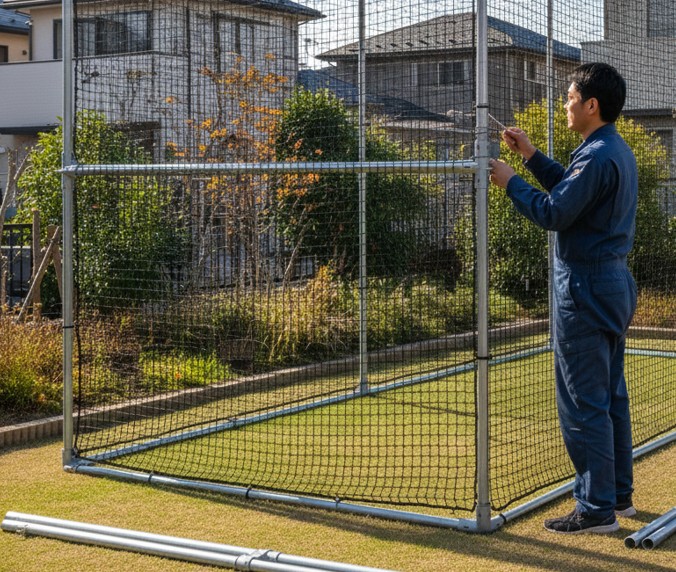 構造の長寿命化 ネットや単管パイプの点検