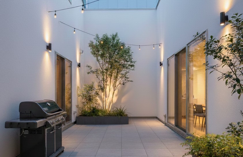 煙がこもらず視線も遮る中庭のメリットとは