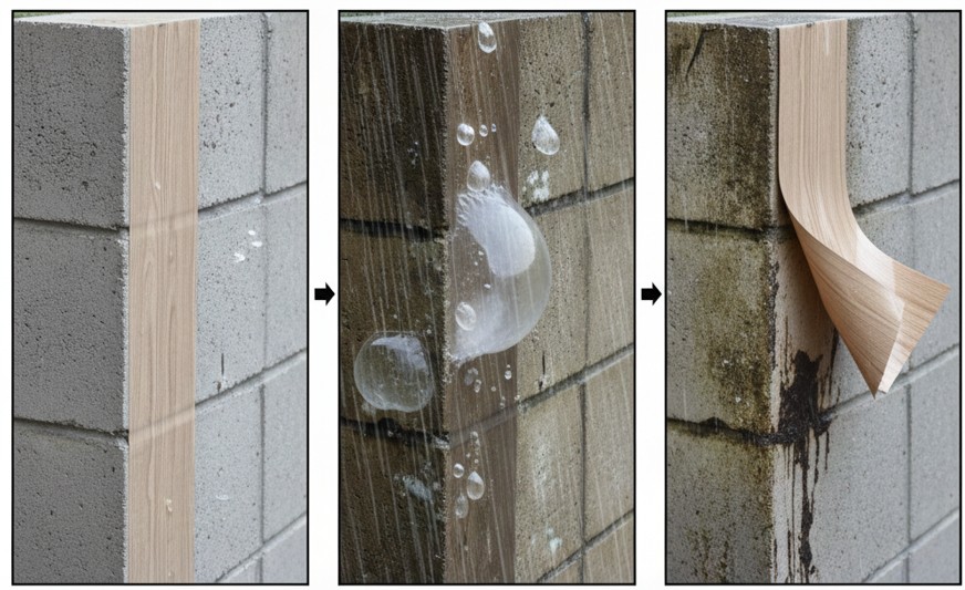 耐候性と防水性不足による剥がれの実態