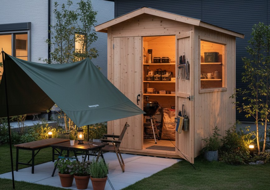 道具の収納や風除けに便利な小屋の活用方法