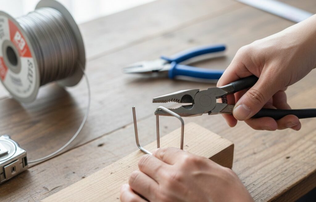 針金やワイヤーで作る専用フック