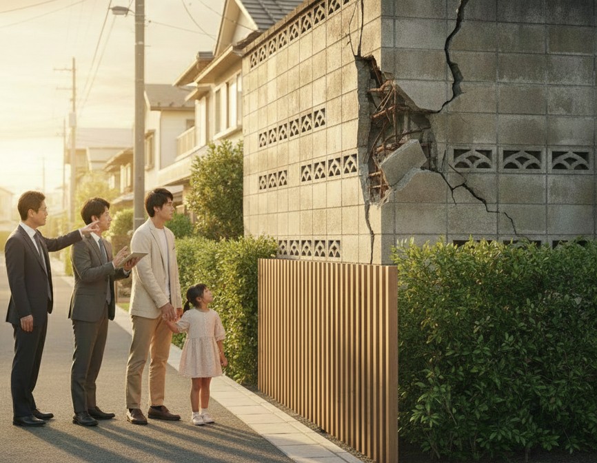 隣のブロック塀が倒れそうなら早めの行動を
