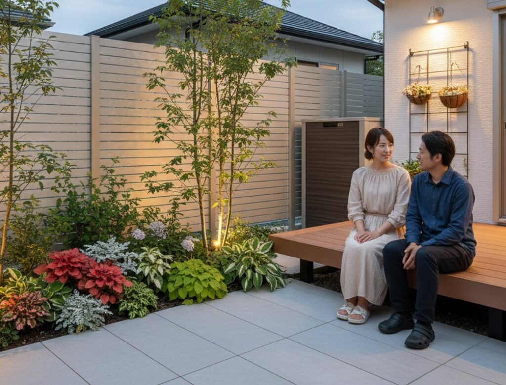 おしゃれな外構デザインで境界線の圧迫感を消す