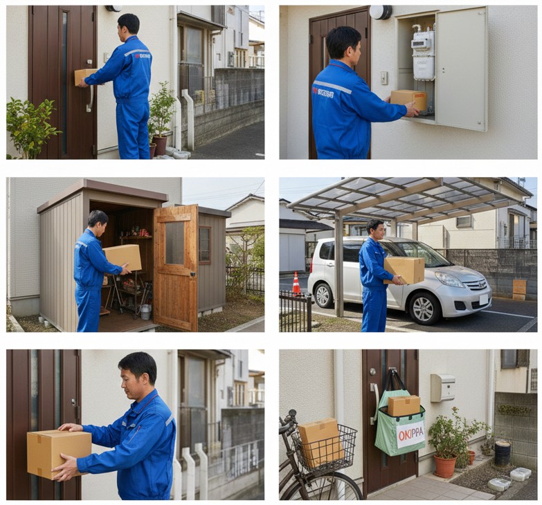 玄関前やガスメーターボックスなど指定できる場所