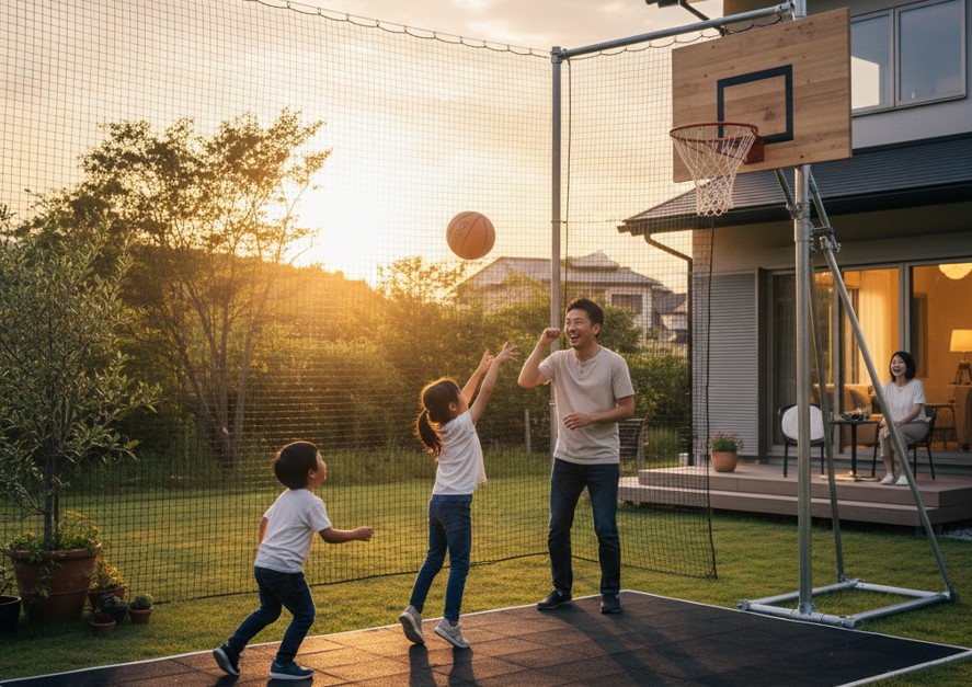 バスケットゴールを庭に自作して理想の環境へ