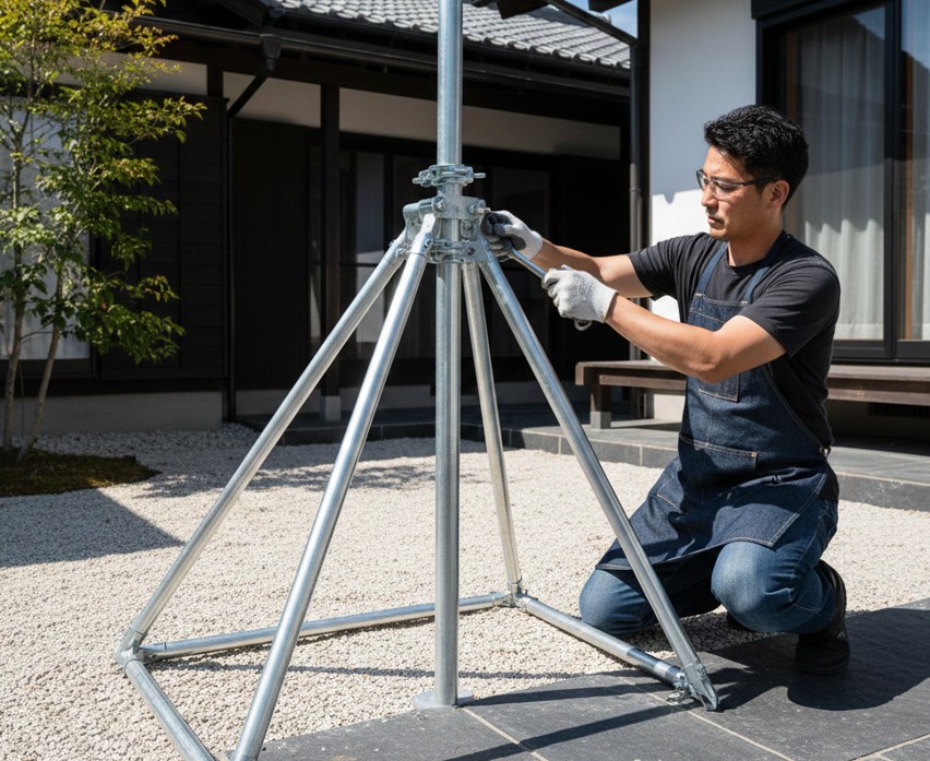 単管パイプを使った支柱の作り方と設計図