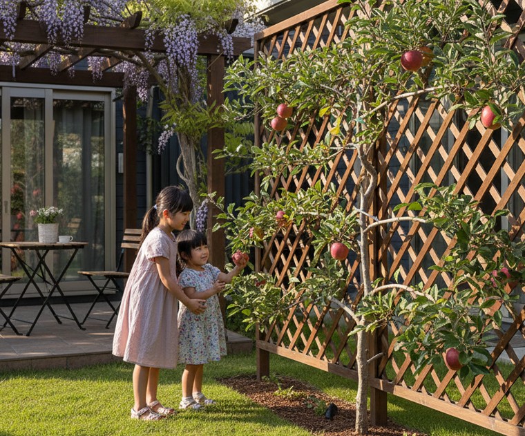 壁面やフェンスを活用（エスパリエ仕立てなど）