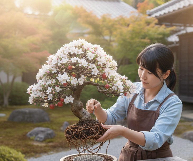 りんごの盆栽の植え替え方法