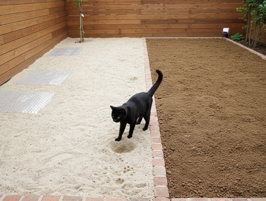 川砂を庭に敷くと猫の糞害に遭いやすい理由と防除策