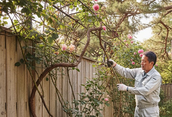 庭の景観を損なうつる性雑草の駆除方法