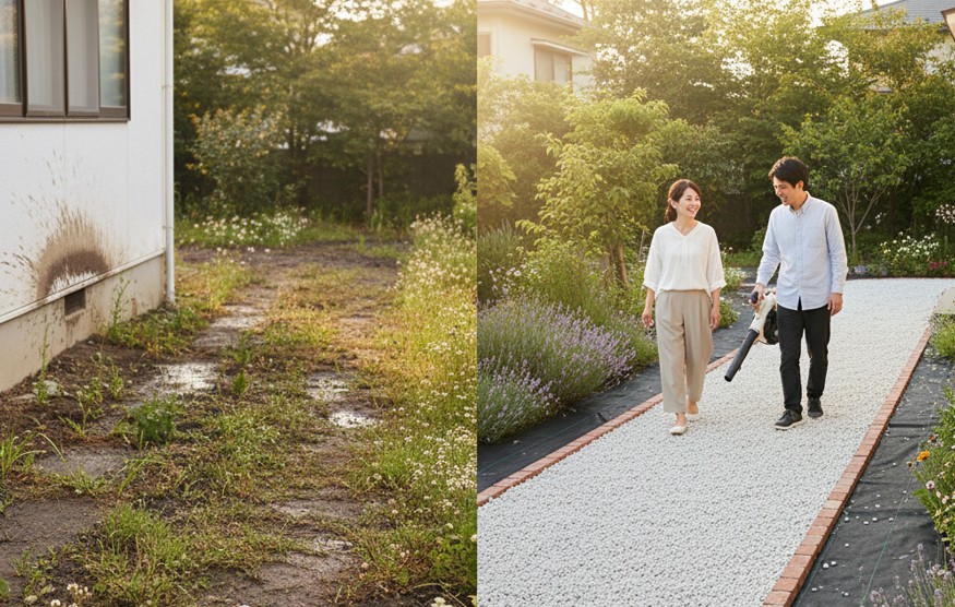 庭砂利と植物の相性と配置