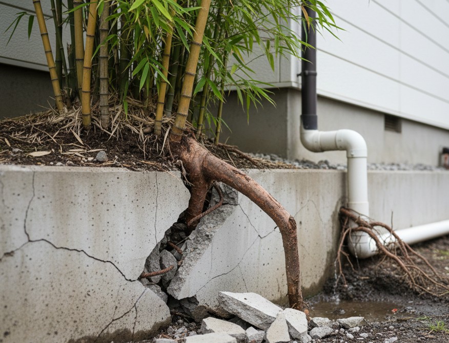 植物の根が基礎へ侵入する物理的なリスク