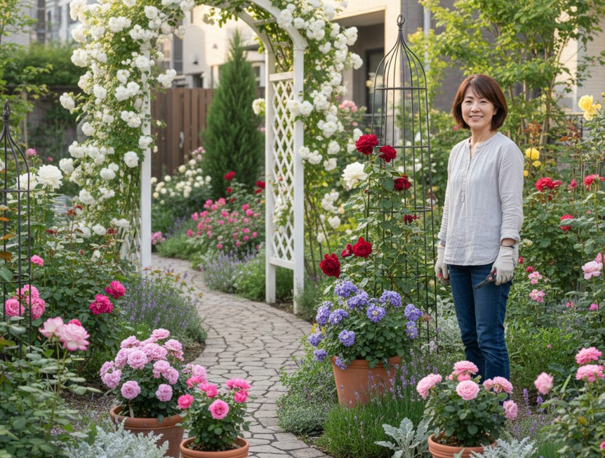 狭い・小さい庭でバラを咲かせる