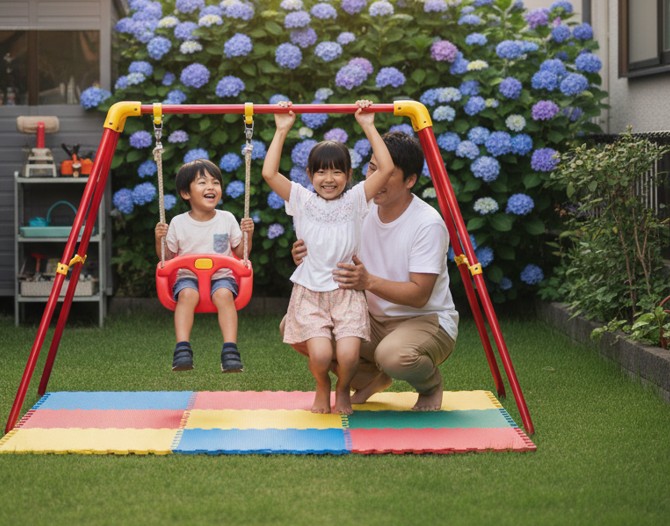 賃貸の庭でも楽しめる簡易設置と騒音への配慮