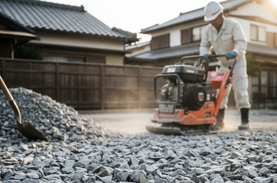 駐車場の下地作りや庭に土を敷く際の注意点