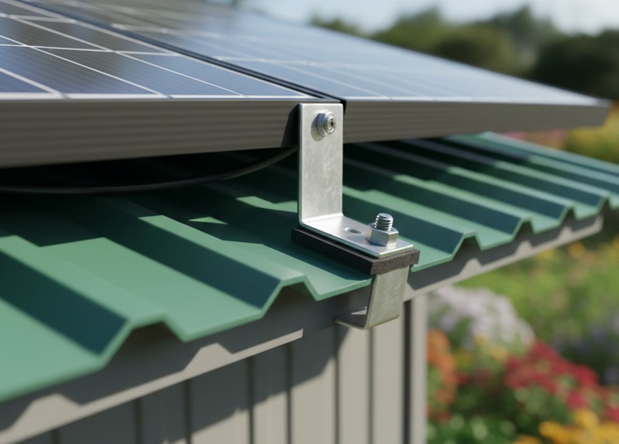 穴あけ不要なつかみ金具による雨漏り対策