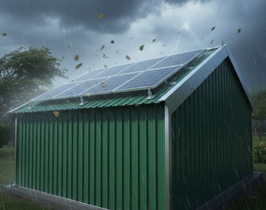 台風時の強風によるパネル飛散を防ぐ施工法