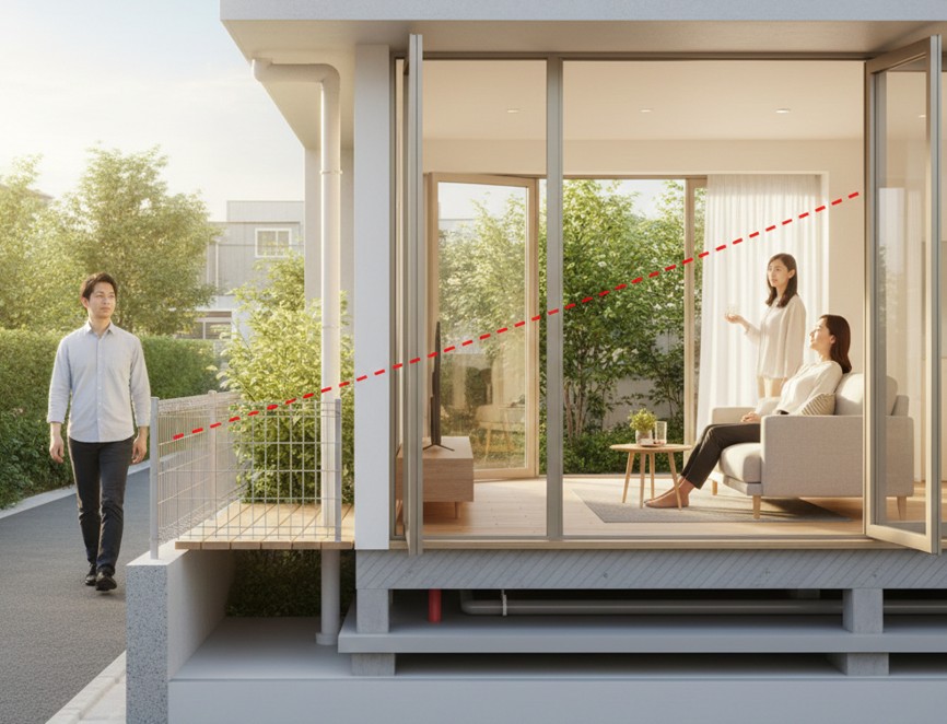 1階のマンション専用庭で目隠しが必要な構造的理由