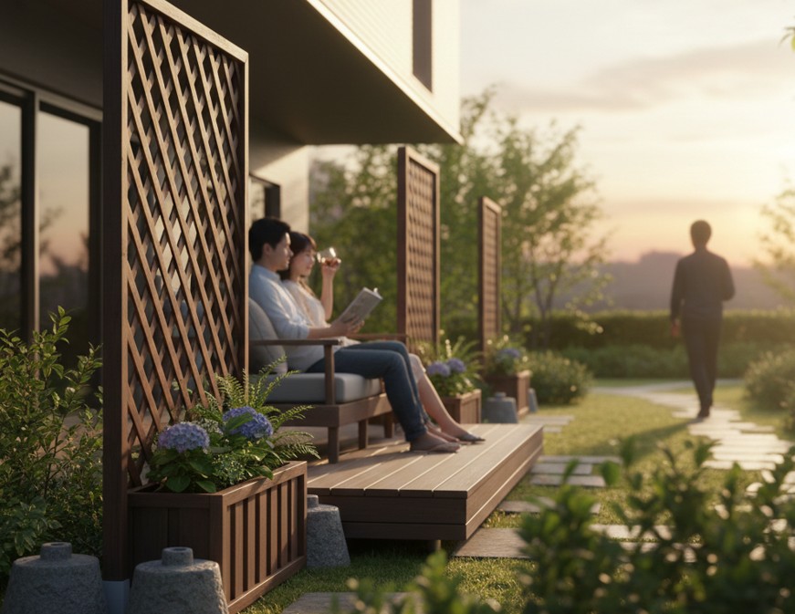 自立型ラティスと重石の活用