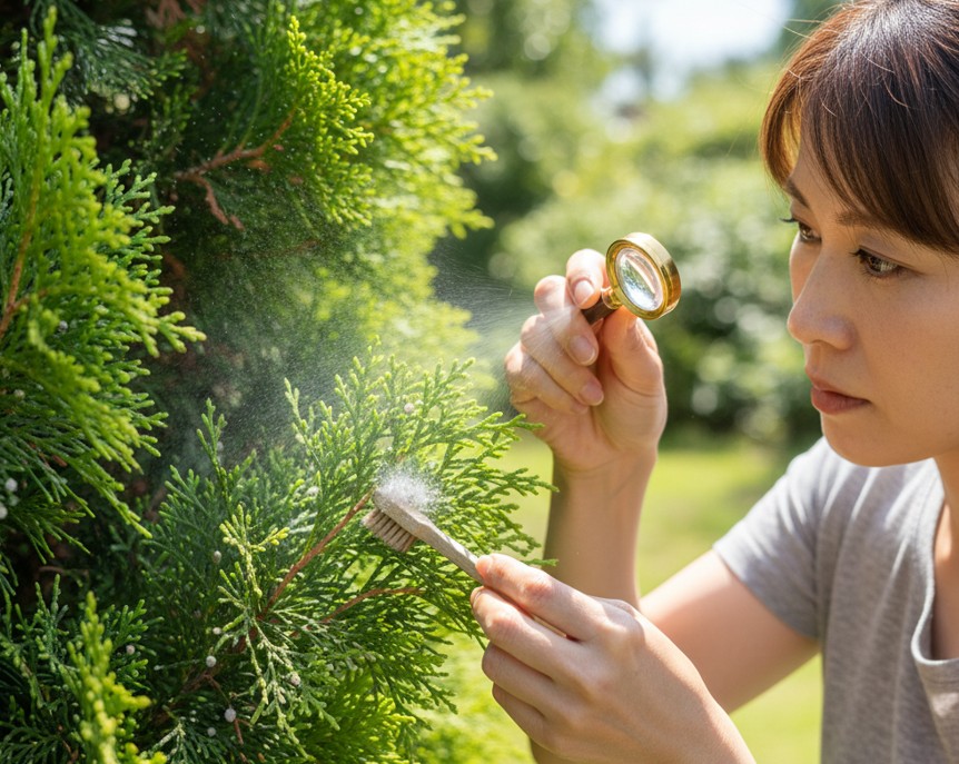 ハダニなどコニファーに発生する害虫の対策